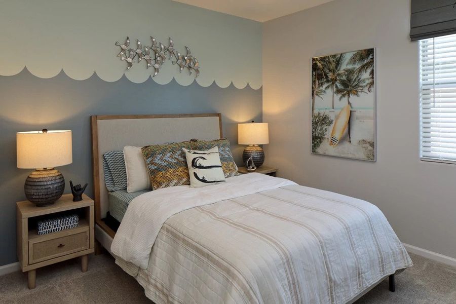 Secondary center bedroom. Finishes and options may vary by community