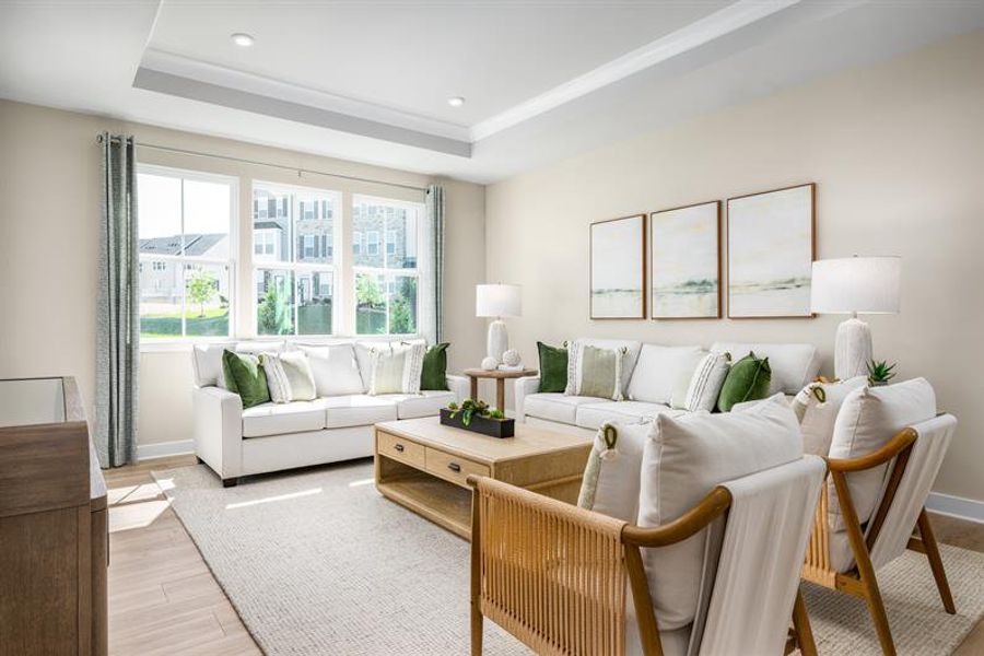 Representative furnished interior of a home built from the Geneva with 3 Car Garage by Ryan Homes in Middle Creek Village, Bolivia (Image 28).