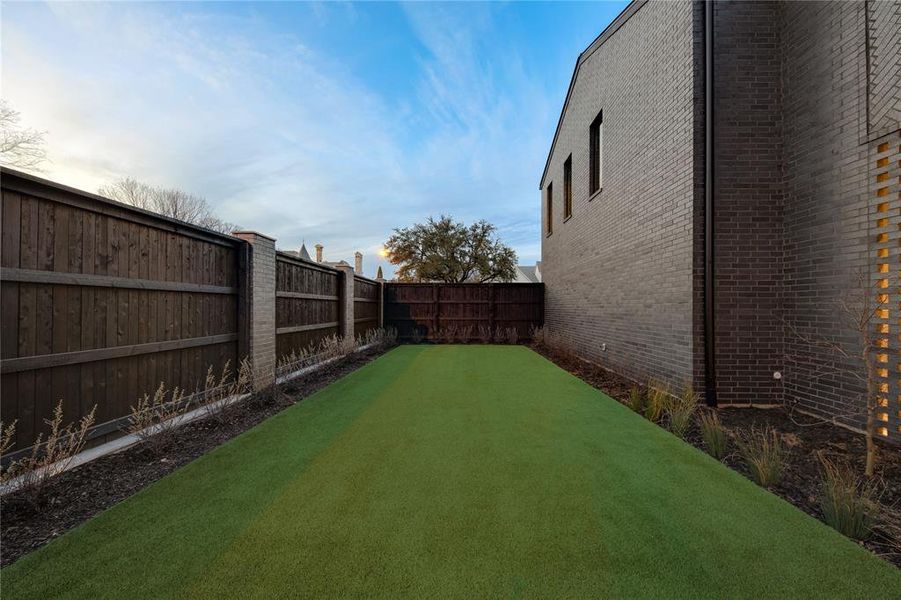 View of yard featuring a fenced yard