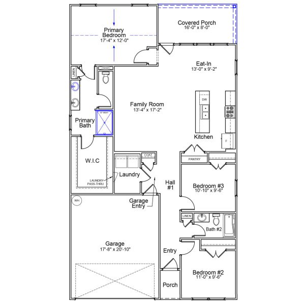 2D floor plan layout of this home in Hainer Place, Conway, SC (Image 3).