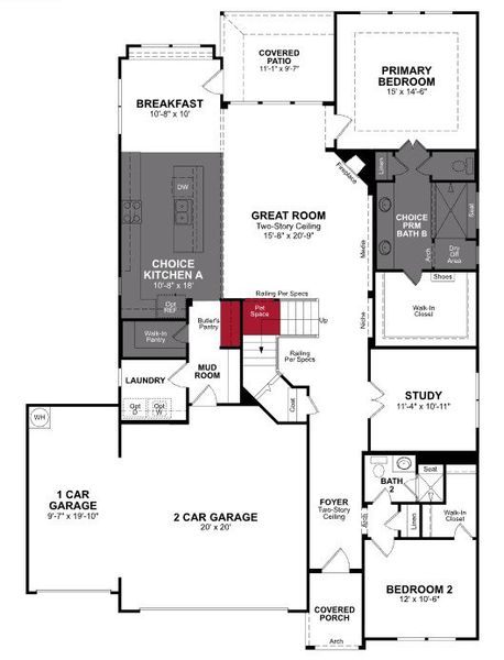2D floor plan layout of this home in Enclave at Legacy Hills, Celina, TX (Image 3).