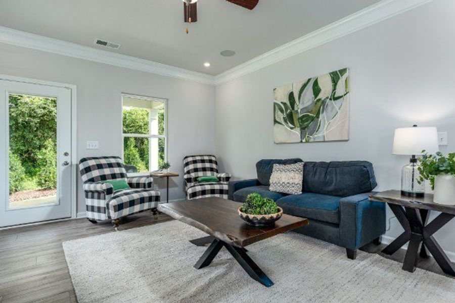 Furnished interior view inside a new home in Cantigny Park, Clarksville (Image 6). Furnished interior view inside a new home in Cantigny Park, Clarksville (Image 6).