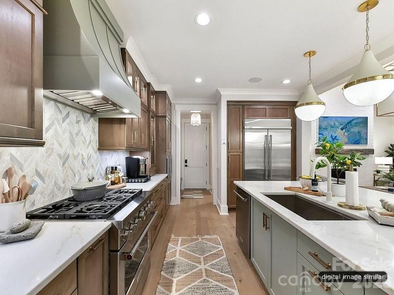 Kitchen with view to the launch area