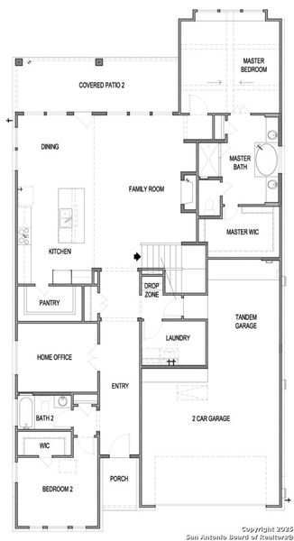 2D floor plan layout of this home in Meyer Ranch, New Braunfels, TX (Image 5).
