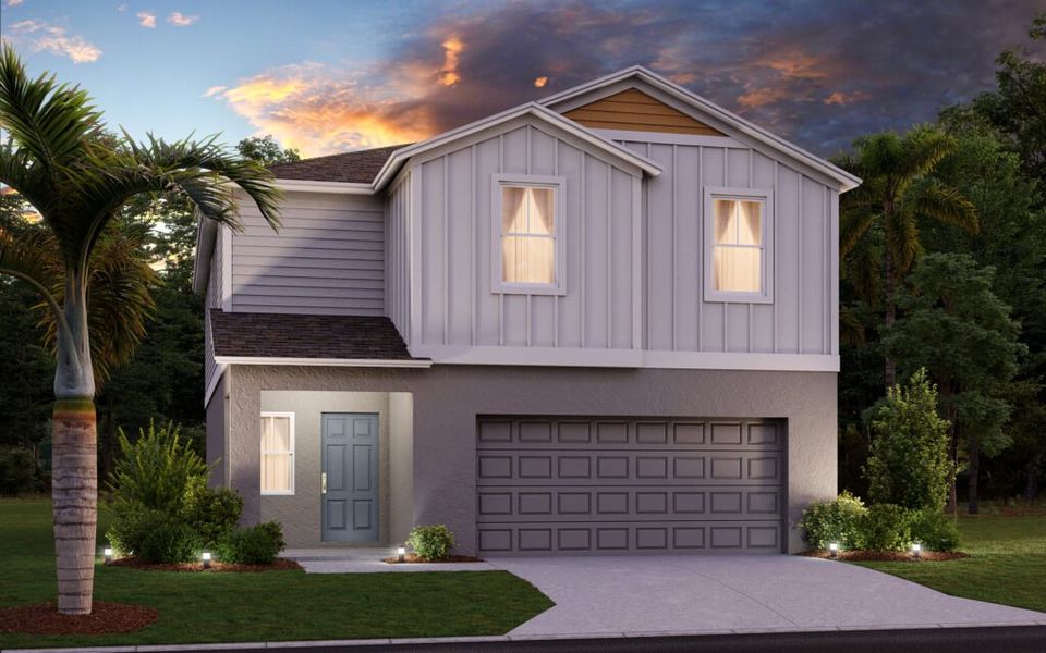 Representative exterior photo of a completed home built from the Azure by Casa Fresca Homes in Scenic Terrace, Haines City, FL (Image 4).
