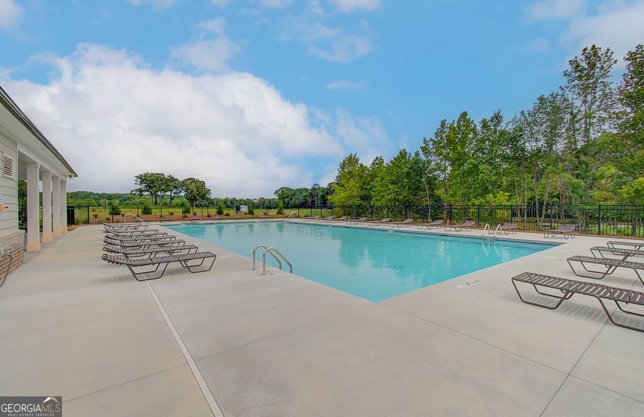Front exterior of a new home in Rosewood Lake Estates, Hoschton, GA, highlighting curb appeal (Image 21).