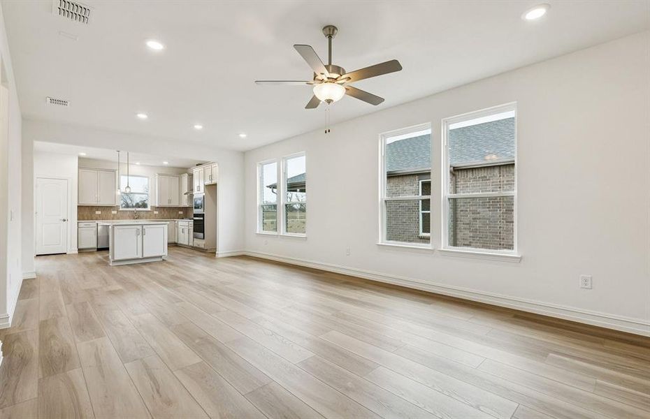 Spacious cafe and living area
