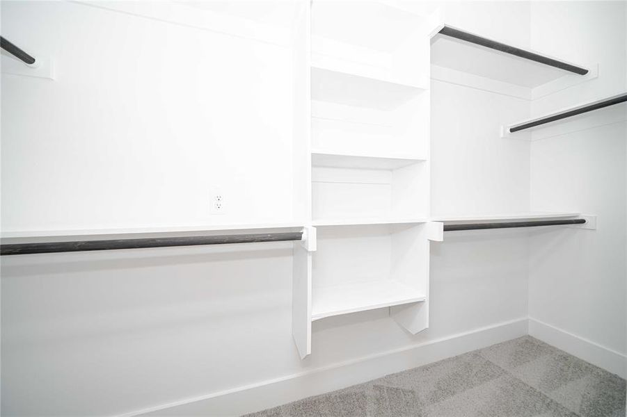 Spacious closet featuring carpet floors Spacious closet featuring carpet floors