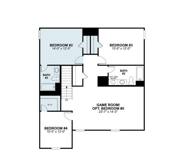 2D floor plan layout of this home in Miller's Pond, Rosenberg, TX (Image 6). 2D floor plan layout of this home in Miller's Pond, Rosenberg, TX (Image 6).