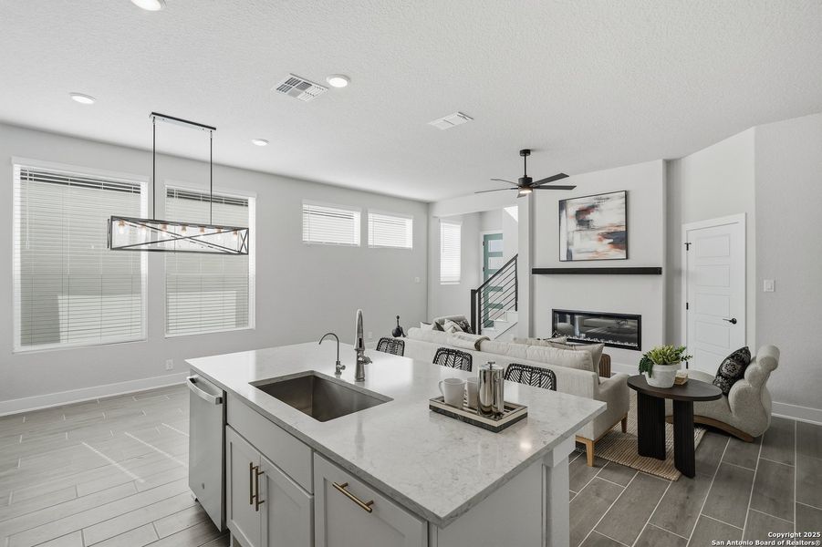 Furnished interior view inside a new home in Centero at Stone Oak, San Antonio (Image 9). Furnished interior view inside a new home in Centero at Stone Oak, San Antonio (Image 9).