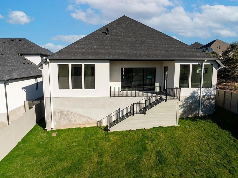 Exterior details and patio area of a home in Wolf Ranch West Bend - 60', Georgetown (Image 3). Exterior details and patio area of a home in Wolf Ranch West Bend - 60', Georgetown (Image 3).