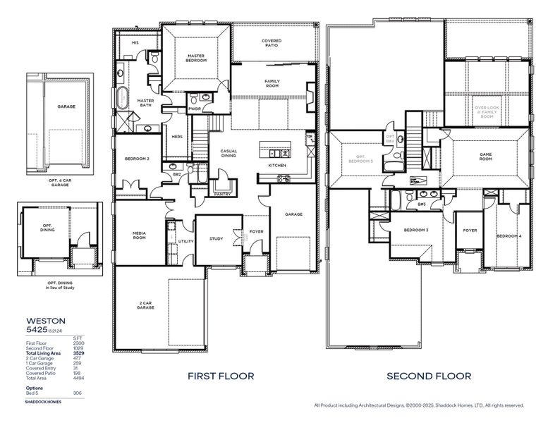 2D floor plan layout for the Weston - SH 5425 by Shaddock Homes in Quail Hollow, Rockwall, TX (Image 3). 2D floor plan layout for the Weston - SH 5425 by Shaddock Homes in Quail Hollow, Rockwall, TX (Image 3).