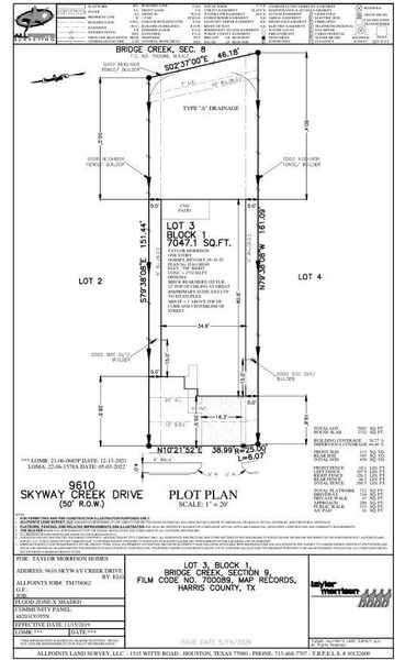 9610 Skyway Creek Drive Preliminary Plot Plan 9610 Skyway Creek Drive Preliminary Plot Plan
