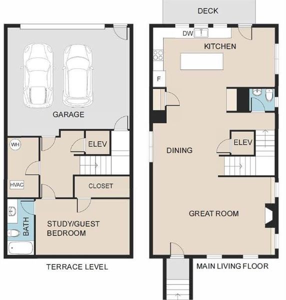 2D floor plan layout of this home in Skyview On Broad, Sugar Hill, GA (Image 4).