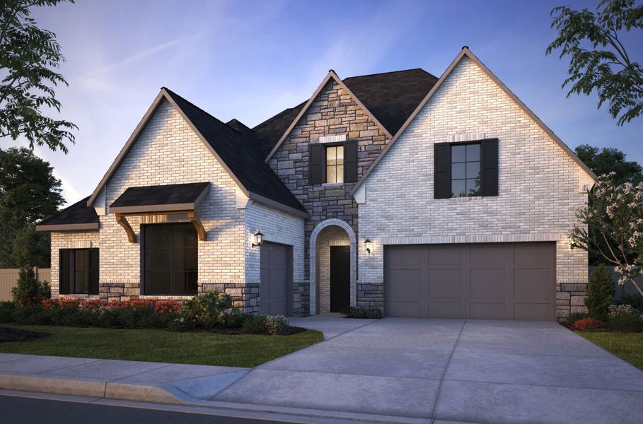 Brenham III Elevation B - Optional Stone