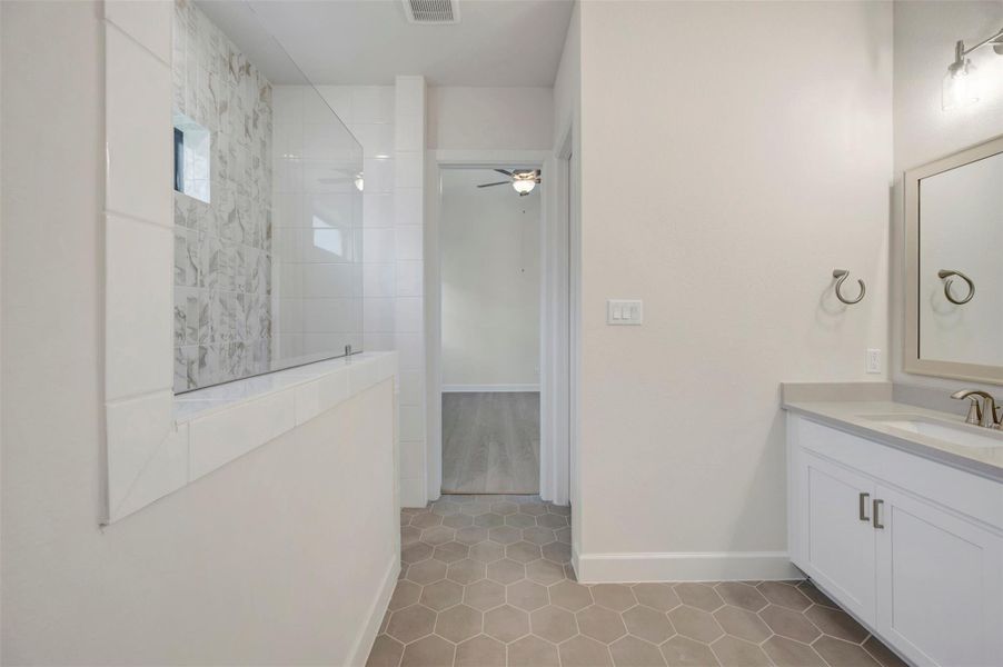 Furnished interior view inside a new home in Sienna - Landmark Row Collection, Missouri City (Image 8).