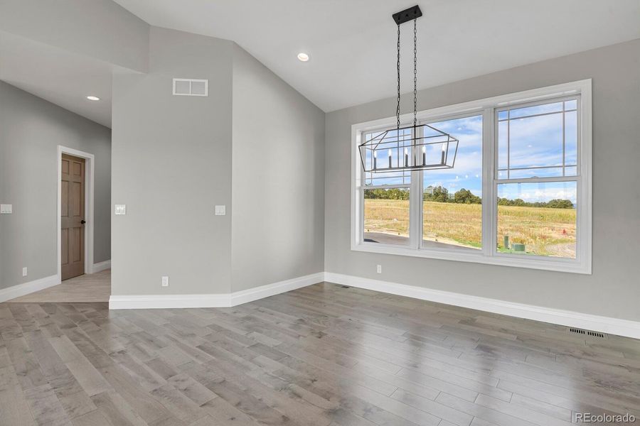 Dining area.  Door on the left is the pantry