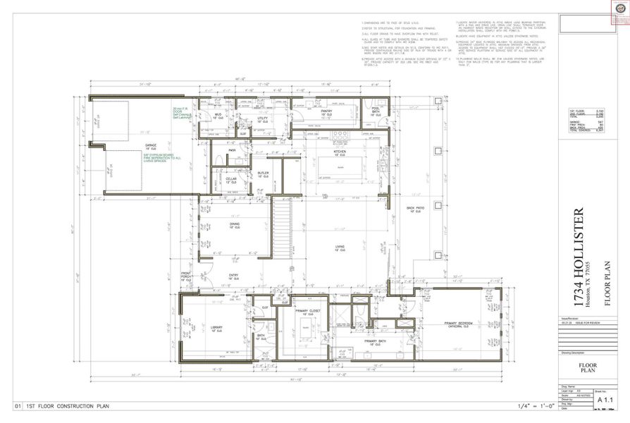 Architectural Floor Plan (1st Floor)