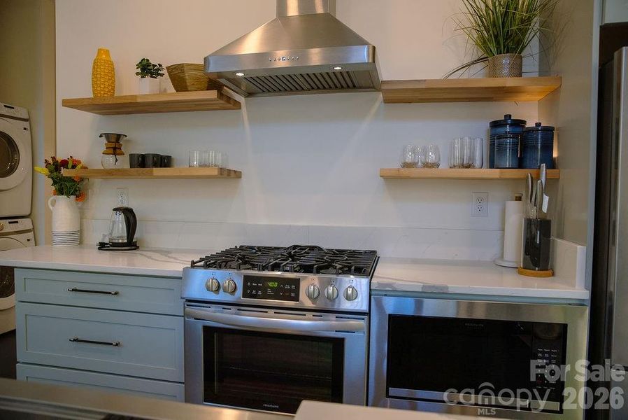 Gas range and stainless appliances