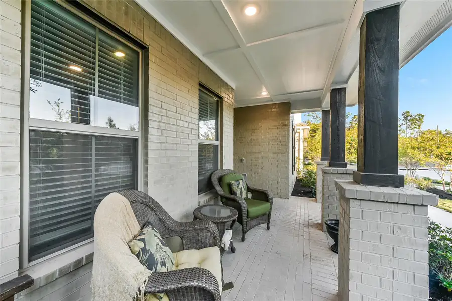 Exterior details and patio area of a home in ARTAVIA 65', Conroe (Image 3).