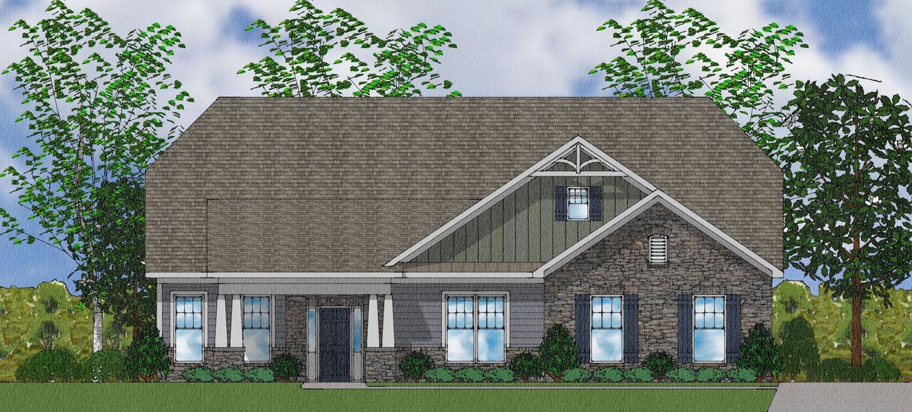 Representative exterior photo of a completed home built from the Byrnes II - Elite Collection by Mungo Homes in Suter Estates, Easley, SC (Image 8).