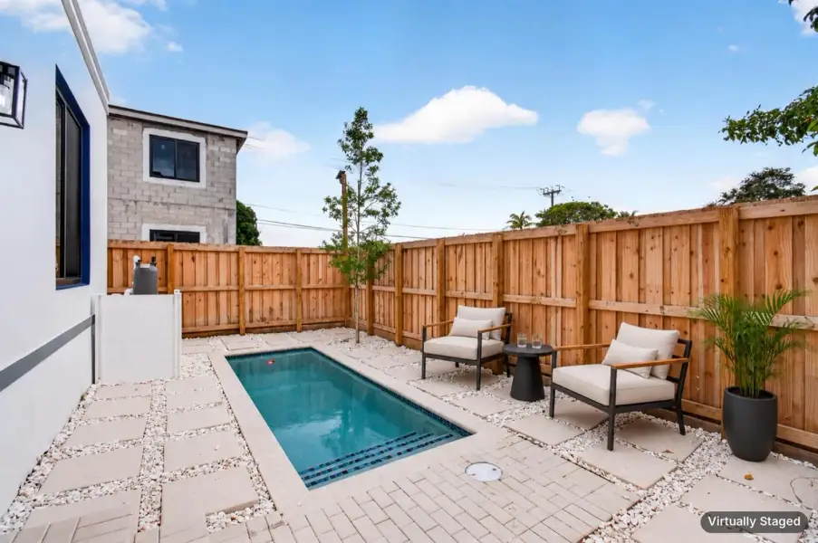 Virtually Staged Pool area