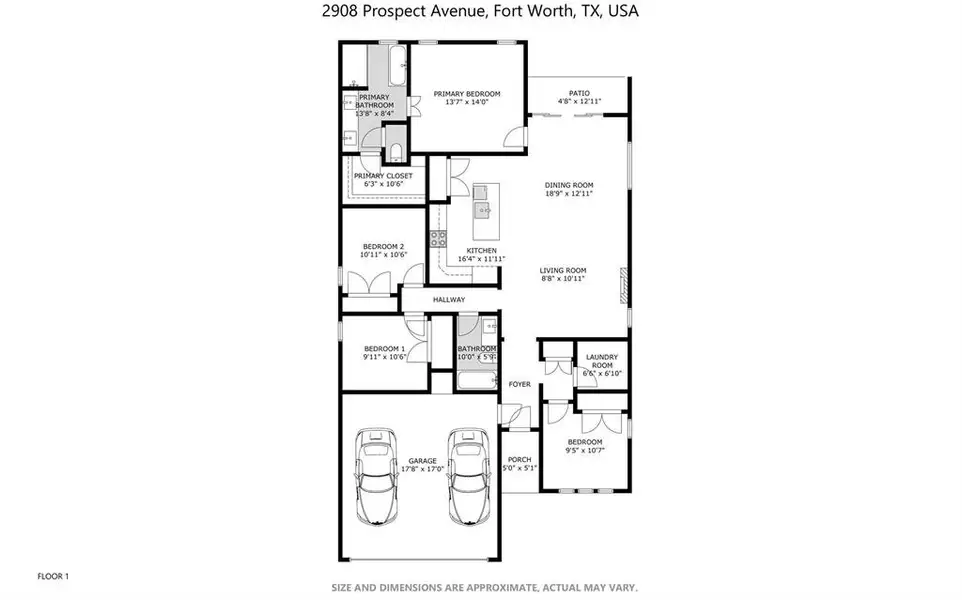 2D floor plan layout of this home in , Fort Worth, TX (Image 3).