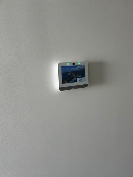 This wall-mounted panel provides convenient contro