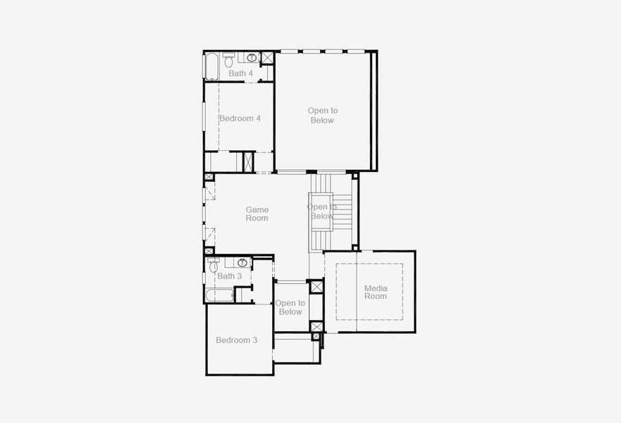 2D floor plan layout for the Caddo Mills (3383-HV-45) by Coventry Homes in Candela 60', Richmond, TX (Image 27).