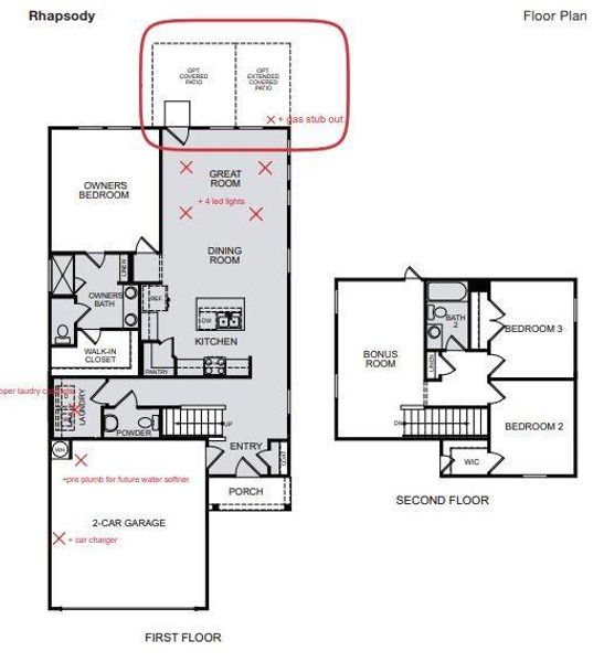 Structural options added include: Extended covered outdoor living.