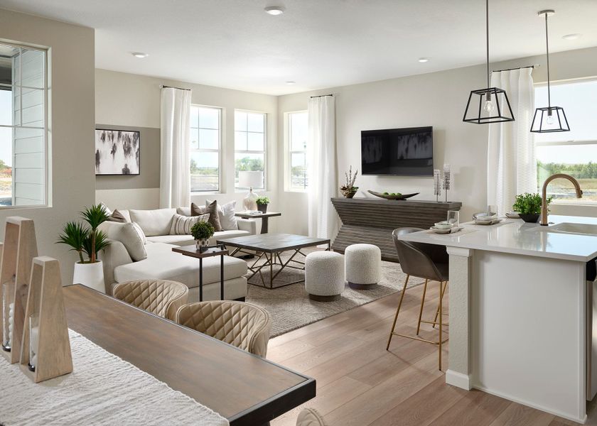 Furnished interior view inside a new home in Sugar Mill Village, Longmont (Image 2). Furnished interior view inside a new home in Sugar Mill Village, Longmont (Image 2).