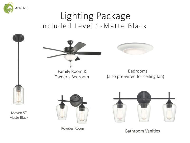 Matte Black Lighting Package for The Ingram Townhome at Anderson Park