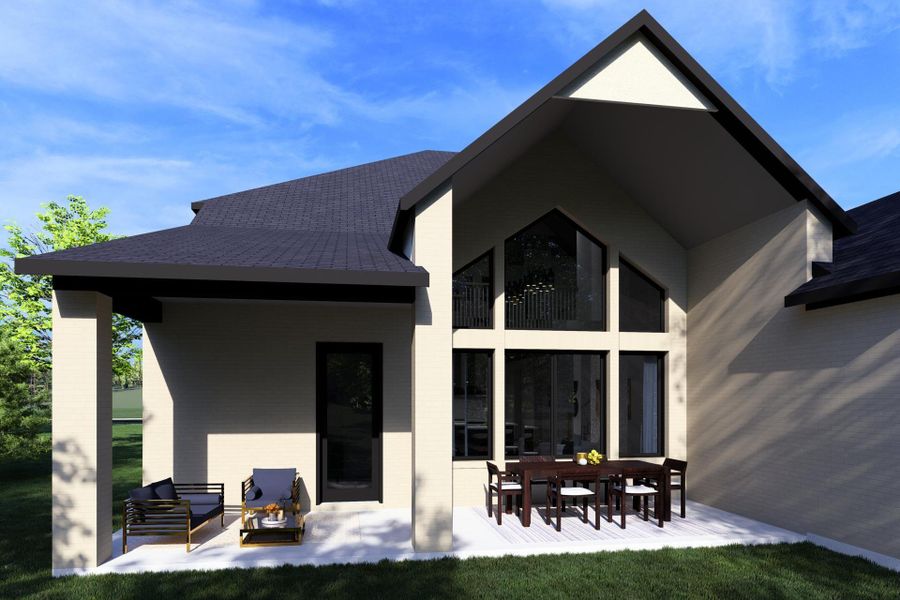 Front exterior of a new home in Grange, Katy, TX, highlighting curb appeal (Image 1).