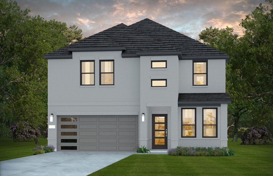 Representative exterior photo of a completed home built from the Hamilton by Pulte Homes in Valencia, Manvel, TX (Image 24).