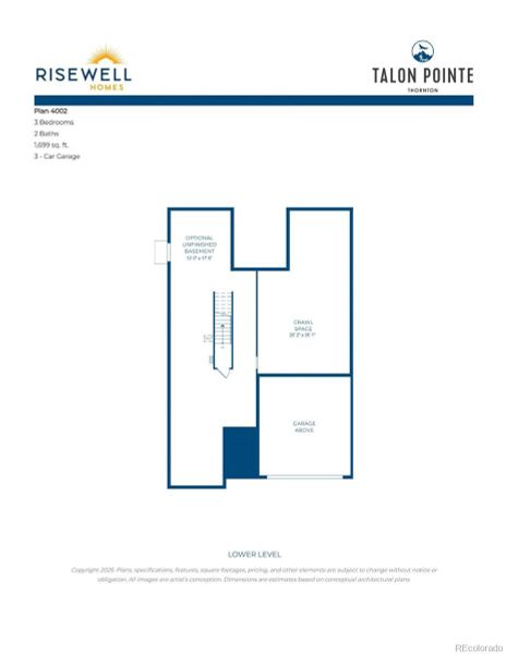 2D floor plan layout of this home in Talon Pointe, Thornton, CO (Image 4).