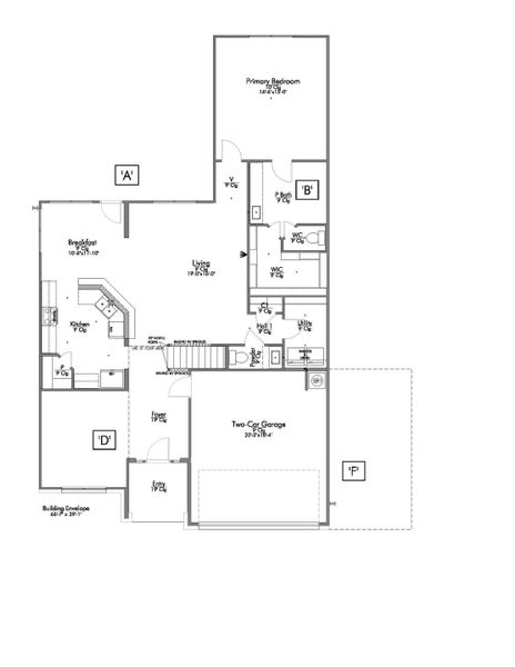 2D floor plan layout for the The 2588 by Stylecraft Builders in Wellington Place, Tyler, TX (Image 4).
