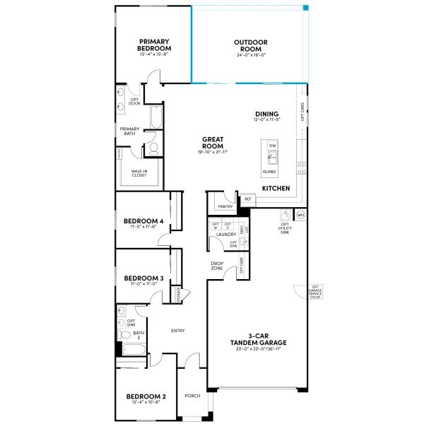 Floor 1: Outdoor Room Extension Option