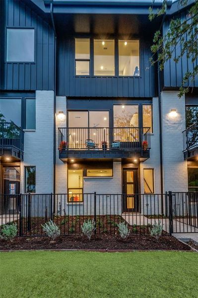 Front exterior of a new home in Addison Reserve, Addison, TX, highlighting curb appeal (Image 1).