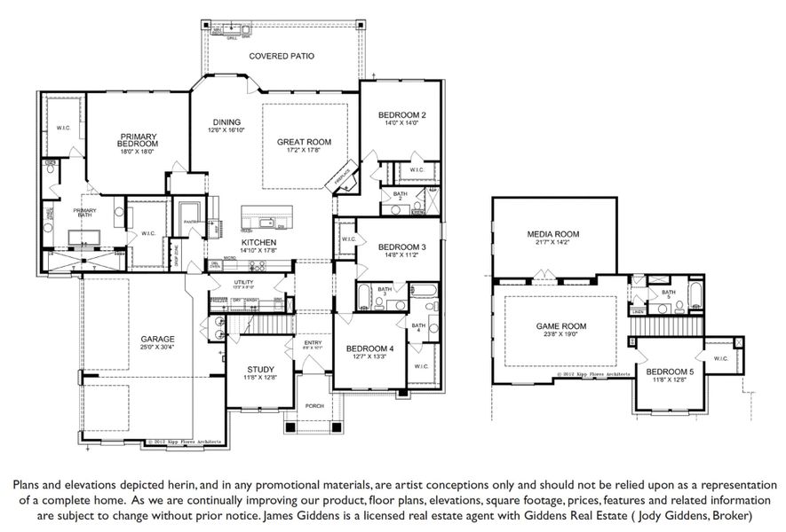 2D floor plan layout of this home in Scofield Farms Estates, Georgetown, TX (Image 5).