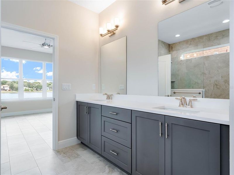 Double vanities in Main  Bathroom Retreat.