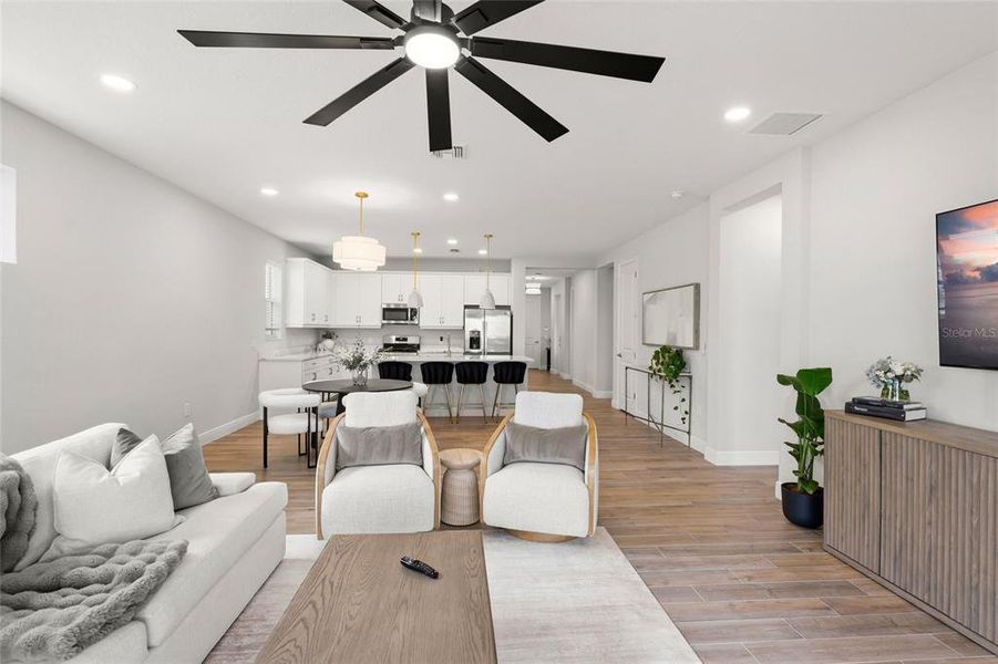 Furnished interior view inside a new home in LakeHouse Cove at Waterside, Sarasota (Image 27). Furnished interior view inside a new home in LakeHouse Cove at Waterside, Sarasota (Image 27).