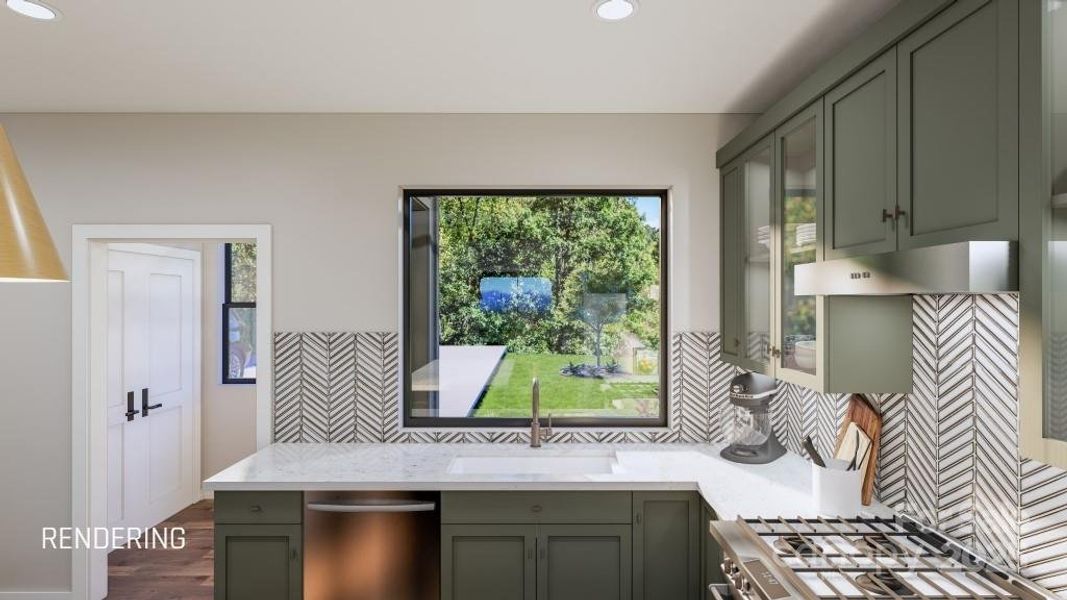 Light and bright kitchen with elegant features