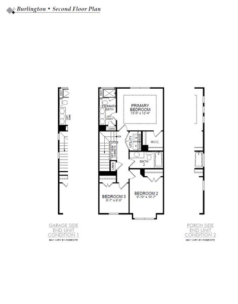 2D floor plan layout of this home in Lake Carolina Townhomes, Columbia, SC (Image 3).