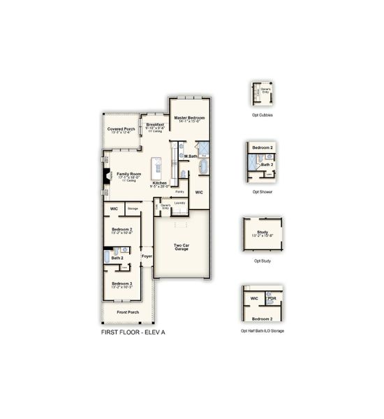 2D floor plan layout for the Lewis 55+ by Grant & Co in White Oak 55+, Arlington, TN (Image 3).
