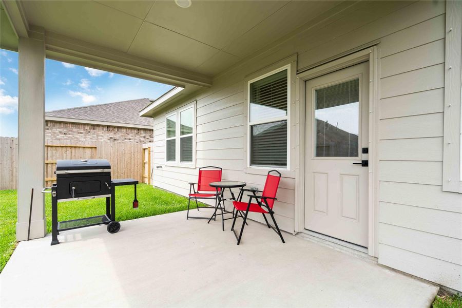 Exterior details and patio area of a home in Ascend at Legends Bay, Baytown (Image 21). Exterior details and patio area of a home in Ascend at Legends Bay, Baytown (Image 21).