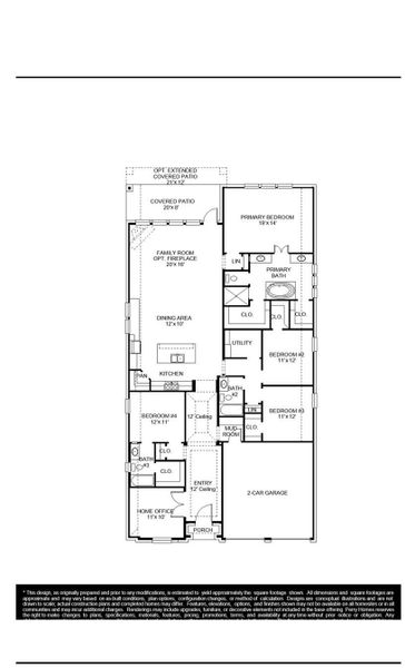 2D floor plan layout of this home in Artavia 50', Conroe, TX (Image 2).