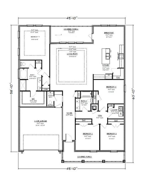2D floor plan layout for the The Victoria by D.R. Horton in Pine Dove Estates, Tallahassee, FL (Image 2). 2D floor plan layout for the The Victoria by D.R. Horton in Pine Dove Estates, Tallahassee, FL (Image 2).