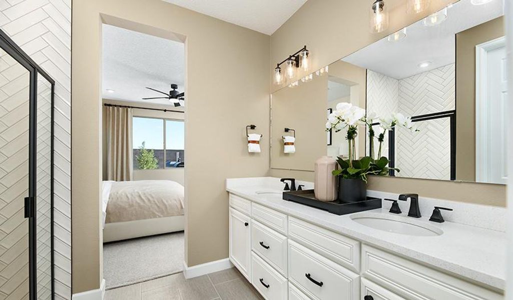 Primary Bath with dual vanities & walk-in shower - Representative Photo Primary Bath with dual vanities & walk-in shower - Representative Photo