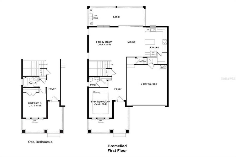 2D floor plan layout of this home in Primrose at Longleaf, New Port Richey, FL (Image 3).