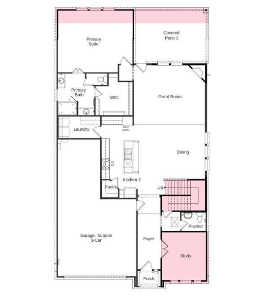 Structural options added include: Extended primary suite, media room, study, slid-in tub at primary bath, extended covered patio, and upgraded front door.